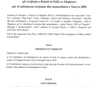 Memorandum Mirekuptimi Rrjeti Natyra 2000 